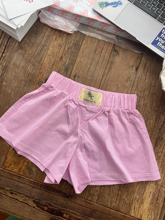 Lula Boxer Shorts - Pink Pinstripe
